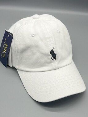 Polo by Ralph Lauren White Baseball Cap with Black Pony